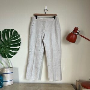 J. Crew Kate Straight Stretch Linen Blend Pants